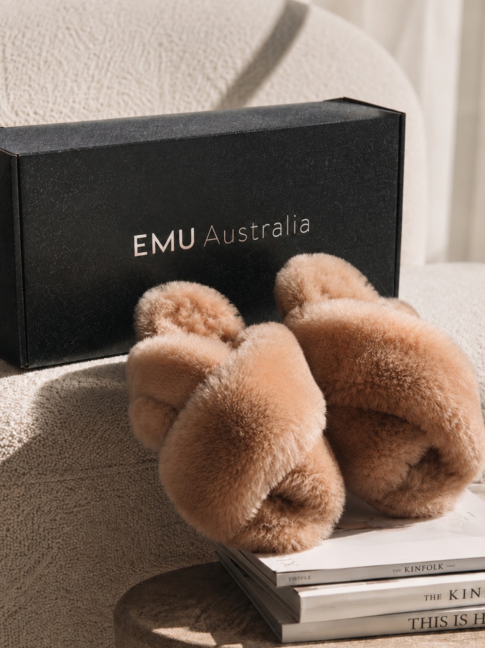 Emu Australia Mayberry Sheepskin Slippers Camel NIB